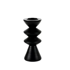 CASA Zigzag Soporte Para Vela Pequena Negro| Soprortes Para Velitas